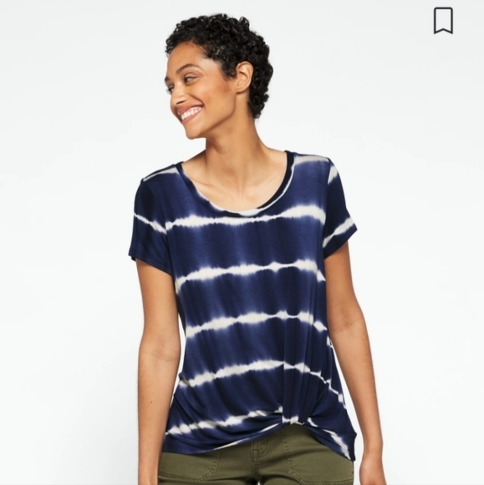 Nine Britton front tie tie dyed tee‎